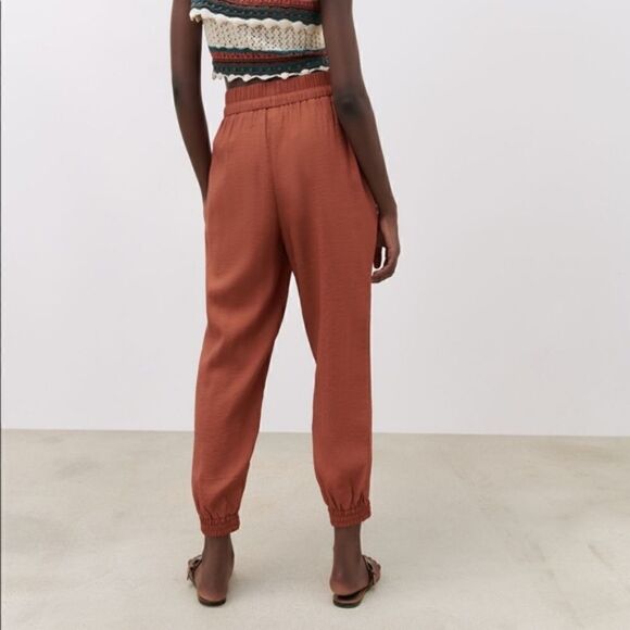 Zara Rustic Jogging Pants Rust Color NWT Zara - Picture 4 of 6